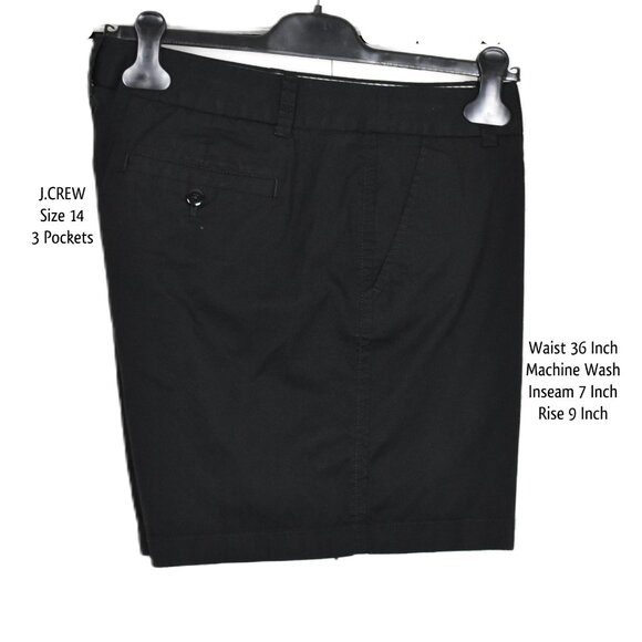 J.CREW Shorts 14 Chino Broken In Black Waist 36 Inch Machine Wash - Picture 1 of 1